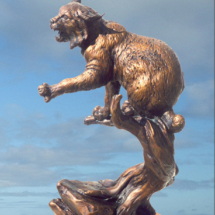 Bobcat Fury $2,995 11"H X 6"W clark bronson, wildlife statues, sculpture, bronze, figures, castings, bronze, pieces, figurine, bobcat, wildcat treeded,