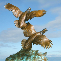 Bobwhite Burst $6,495 16"H X 15"W bobwite quail, clark bronson, wildlife statues, sculpture, bronze, figures, castings, bronze, pieces, figurine, bobwhite quail flying, taking off