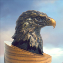 Eagle Head Bust $400 3"H clark bronson, wildlife statues, sculpture, bronze, figures, castings, bronze, pieces, figurine, bald eagle head, bust