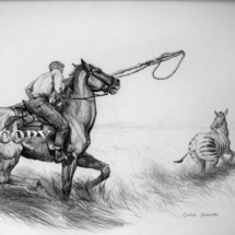 horse, rider, zebra, black and white, art, drawing, picture, clark bronson, illustration